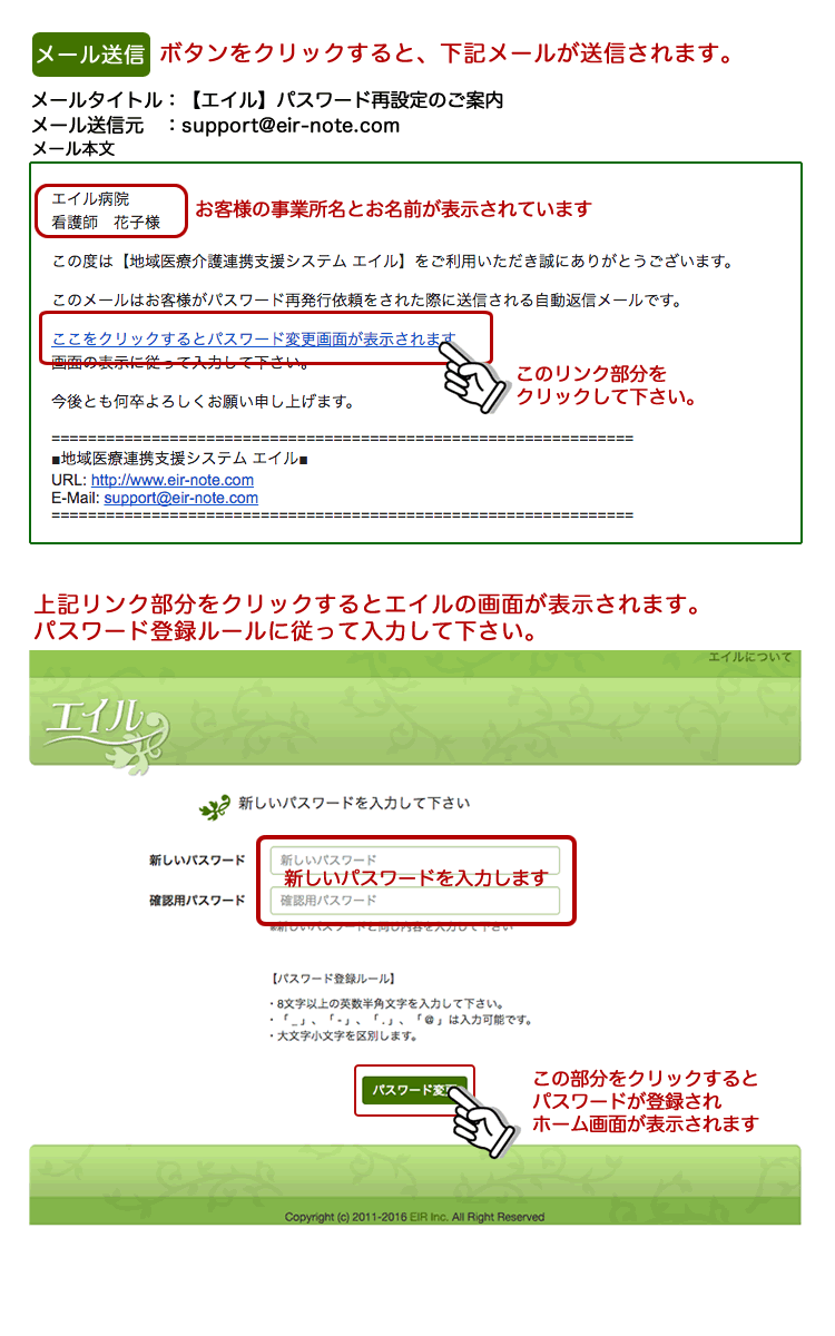 パスワード再設定の案内